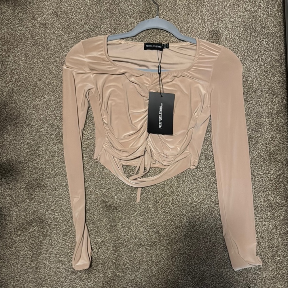Neutral Beige Long Sleeve Top by PrettyLittleThing - Picture 2 of 4